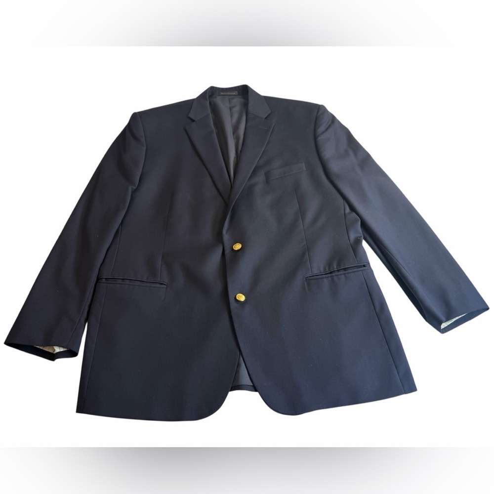 Ralph Lauren Classic Navy Blazer with Gold Buttons. 100% Wool. Size 48L.